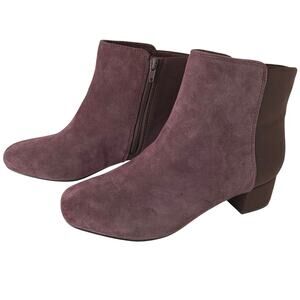 Clarks Size 9M Chartli Valley Burgundy Suede Ankle Boots Booties